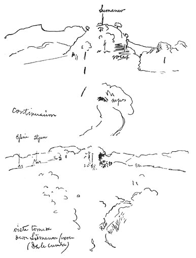 Sketch by Rizal of the hill and excavations where the jewelry was found.