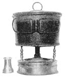 The alcohol lamp in which the farewell poem was hidden.