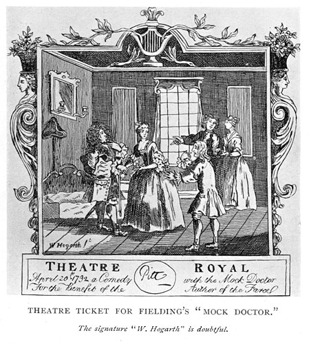 Theatre Ticket for Fielding's 'Mock Doctor'