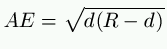 AE = \sqrt{d (R-d)}