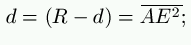 d = (R - d) = \overline{AE^2};