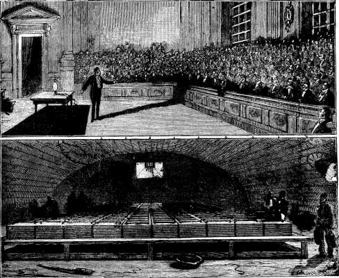 SIR HUMPHRY DAVY'S ELECTRIC LIGHT EXPERIMENTS IN 1813.