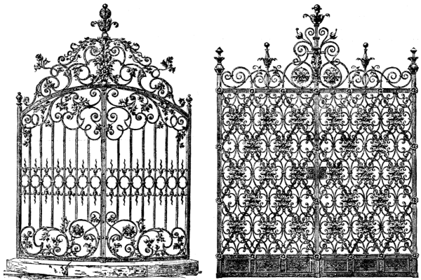 SUGGESTIONS IN DECORATIVE ART.--DESIGNS FOR IRON GATES.
