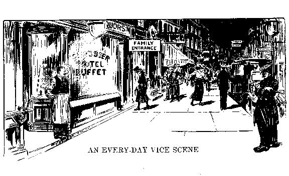 Drawing of vice scene