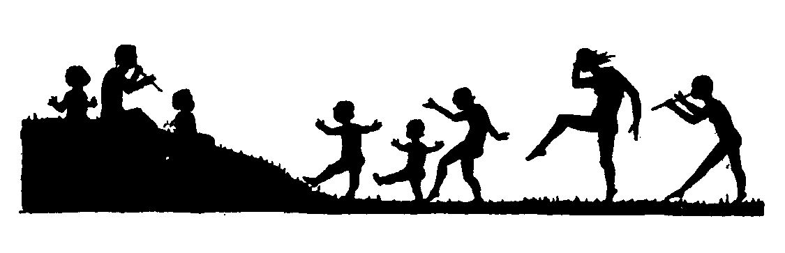 Playing figure silhouetted