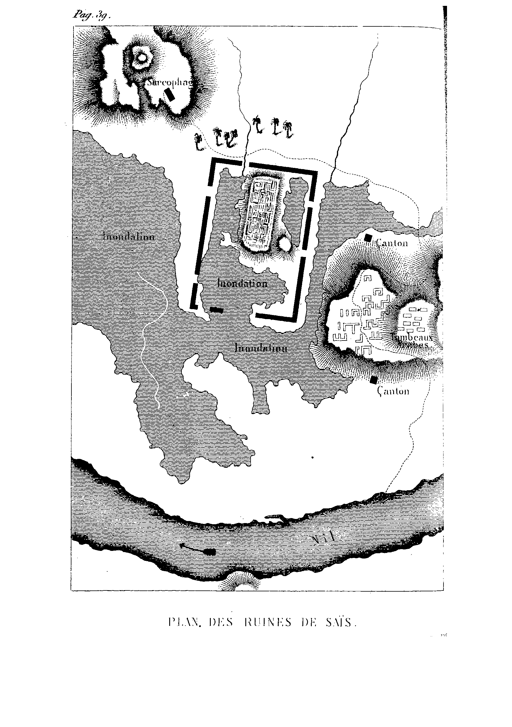 Plan des ruines de Saïs