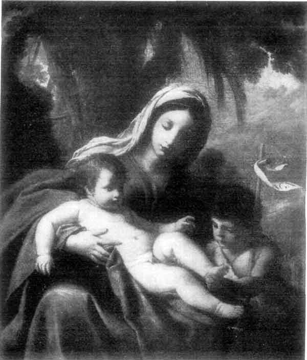 MADONNA, INFANT JESUS, AND ST. JOHN. VOUET (FRENCH: BORN 1590; DIED 1649).