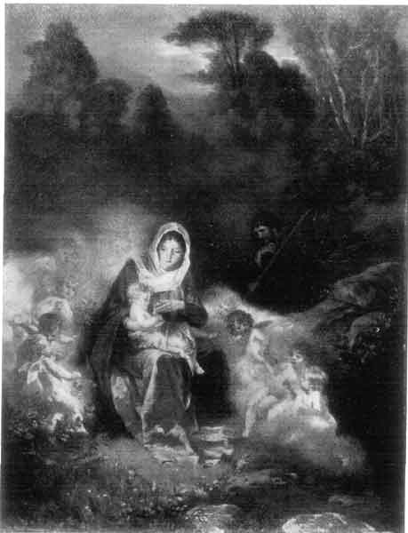 LA VIERGE À LA GRAPPE--;MADONNA OF THE GRAPES. PIERRE MIGNARD (FRENCH: BORN 1610; DIED 1695).