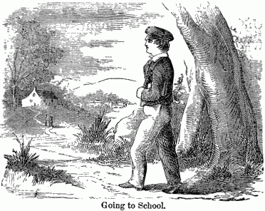 A young man on his way to school.