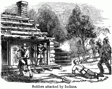 A battle in front of a cabin.