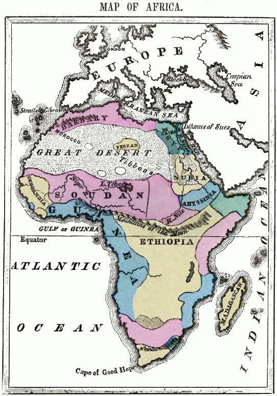 Flat map of Africa.