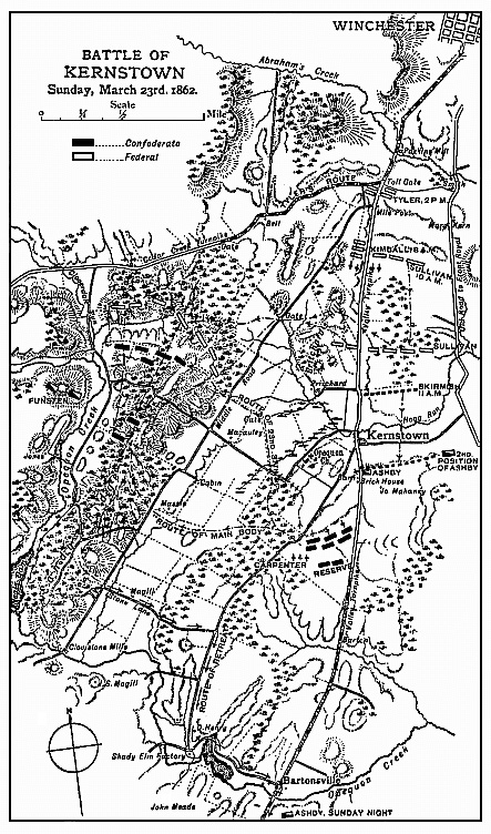 [Illustration: Map of the Battle of Kernstown, Sunday, March 23rd, 1862.]
