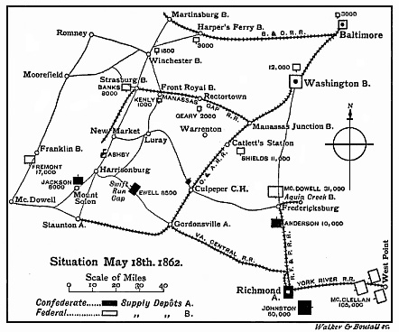 [Illustration: Map of the Situation on May 18th, 1862.]