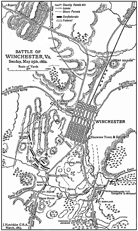 [Illustration: Map of the Battle of Winchester, Va., Sunday, May 25th, 1862.]