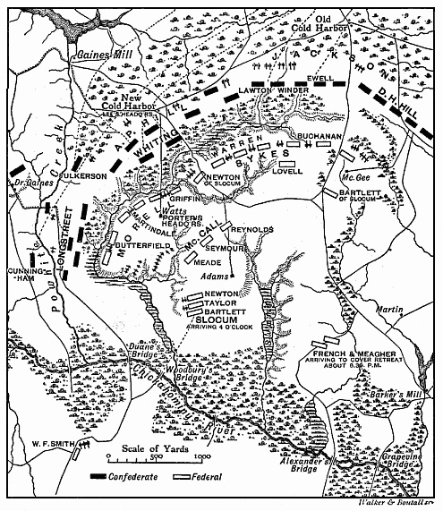 [Illustration: Map of the Battle of Gaines’ Mill]