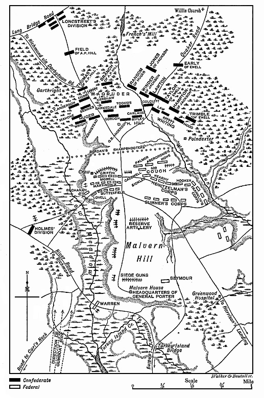 [Illustration: Map of the Battle of Malvern Hill.]