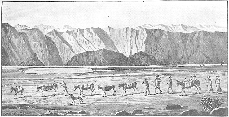Leaving Death    Valley--The Manly Party on Foot After Leaving Their    Wagons