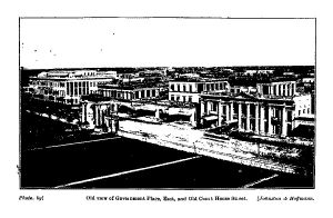 Old view of Government Place, East, and Old Court House Street.