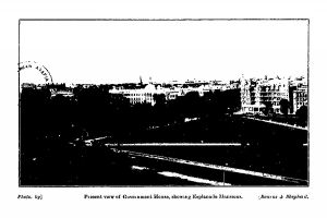 Present view of Government House, showing Esplanade Mansions.