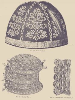 No. 36. SMOKING CAP, No.37. BABY'S CAP, No. 38. BORDER FOR A BABY'S CAP.  