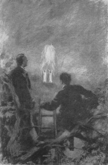 Sparks fell upon the shoulders of two white-robed figures (page 9)