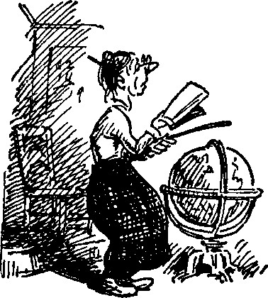 Woman teacher holding book and pointer standing by a world globe