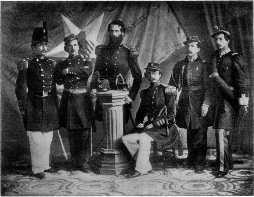 COLONEL ELLSWORTH AND A GROUP OF MILITIA OFFICERS.