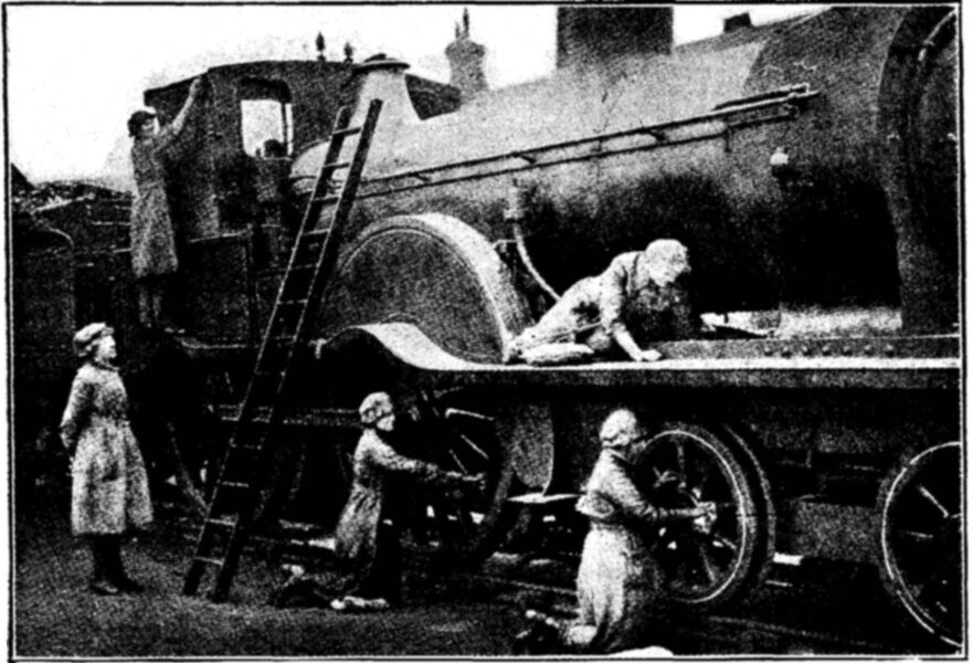 CLEANING A LOCOMOTIVE