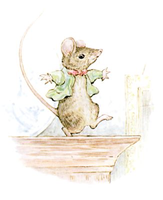 He has wriggled out and run away; and he is dancing a jig on the top of the cupboard!