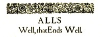 All's Well That Ends Well (English)