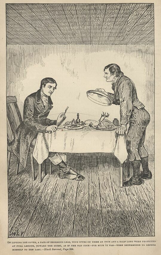 Page 329-- a Pair of Enormous Legs, With Spurs on Them