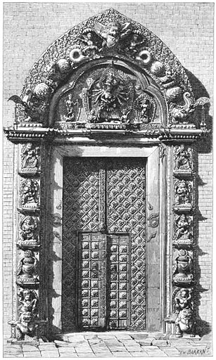 Gouden-poort van het paleis te Bhatgaon.