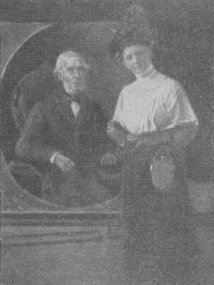 Eva Ingman maalaa J. W. Snellmanin kuvaa Hypotekiyhdistystä varten v. 1908.