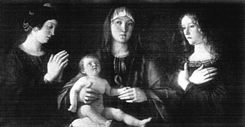MADONNA WITH THE MAGDALEN AND S. CATHERINE FROM THE PAINTING BY GIOVANNI BELLINI In the Accademia