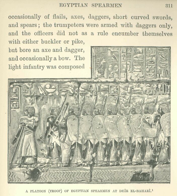 311.jpg a Platoon (troop) of Egyptian Spearmen at DeÎr El-baharÎ 
