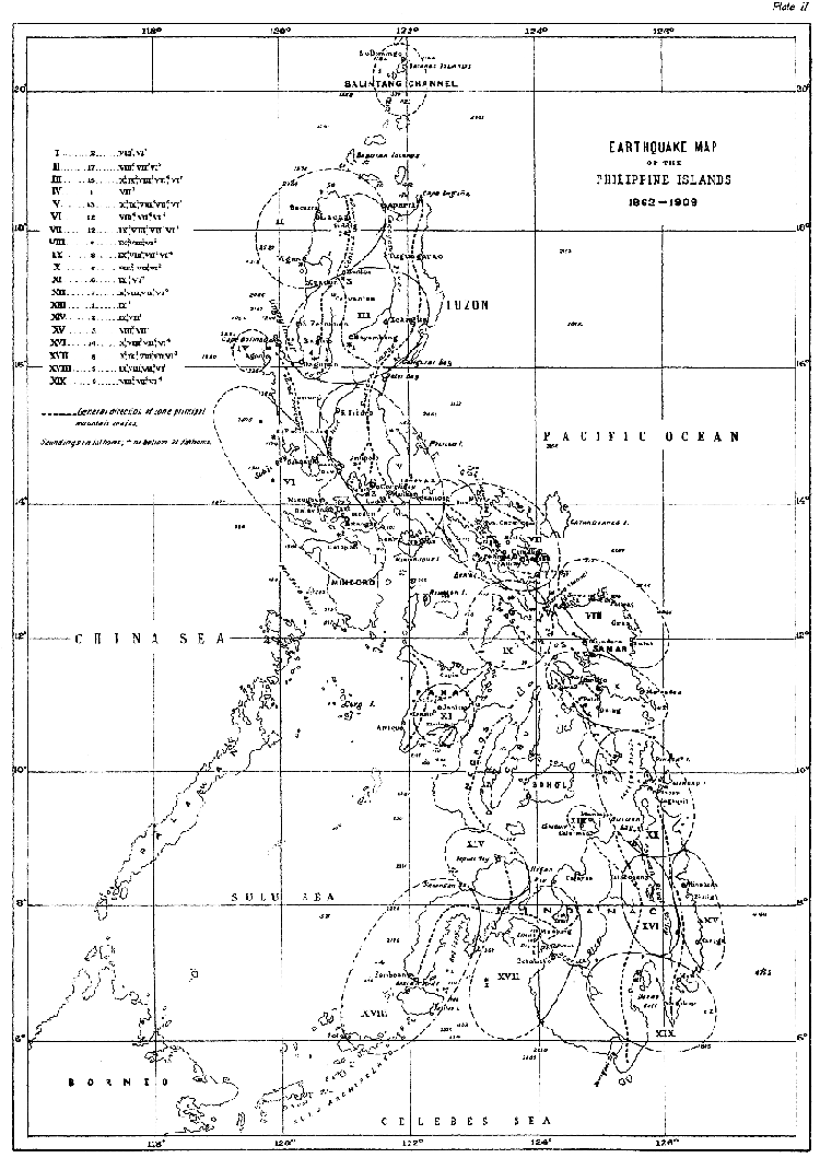 Earthquake Map of the Philippine Islands 1599-1909