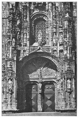 GATEWAY AT BELEM. WITH STATUE, BETWEEN THE DOORS, OF PRINCE HENRY IN ARMOUR.