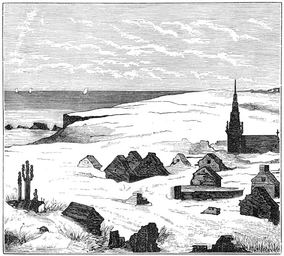 Fig. 112. Dorp onder de duinen begraven.