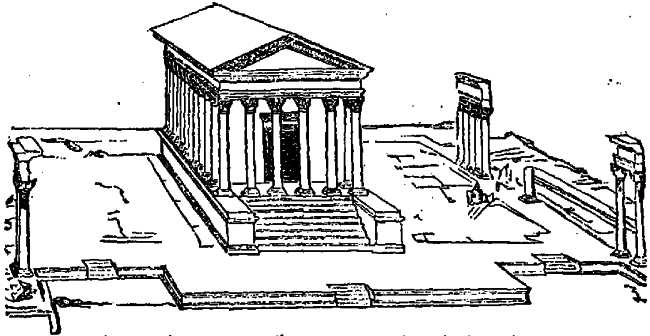 Temple of Nemausus (Nimes), now called the Maison Carree.
