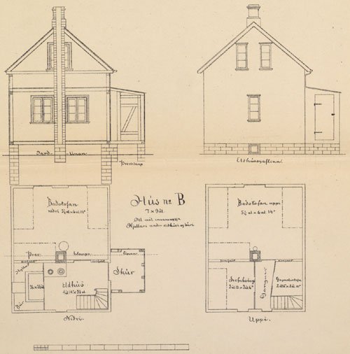 Hús B - 7×9 álnir Hús B - 7×9 álnir