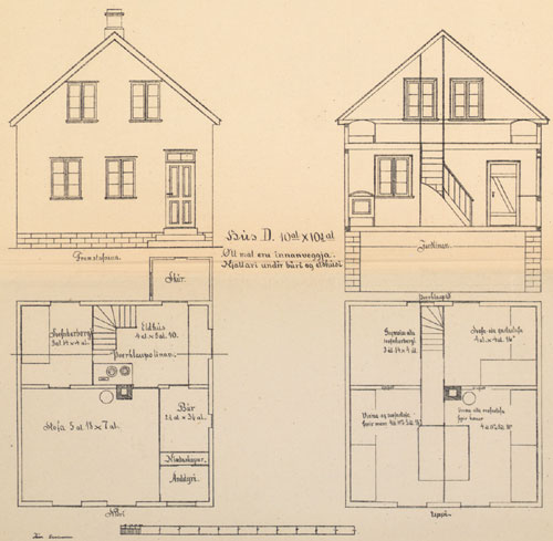 Hús D - 10×10½ álnir Hús D - 10×10½ álnir