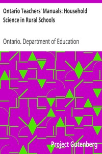 Ontario Teachers' Manuals: Household Science in Rural Schools
