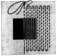 FIG. 40. LINEN DARNING. DRAWING IN THE WARP THREADS.