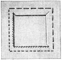 FIG. 52. BACK-STITCHING AND FELLING IN A PATCH.