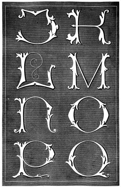 FIG. 201. ALPHABETS FOR MONOGRAMS. Outside letters J to Q.