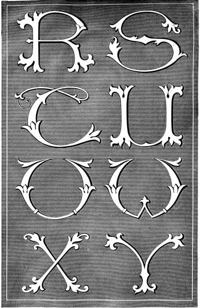FIG. 202. ALPHABETS FOR MONOGRAMS. Outside letters R to Y.