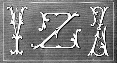 FIG. 205. ALPHABETS FOR MONOGRAMS. Last inside and outside letters.