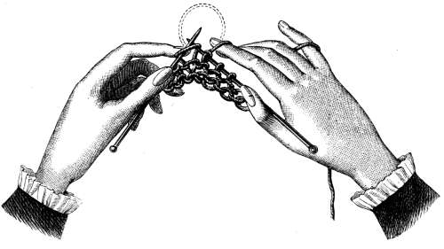 FIG. 341. POSITION OF THE HANDS IN KNITTING.