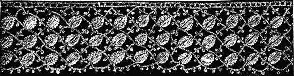 CROCHET LACE.—CLOSE LEAVES AND BARS WITH PICOTS