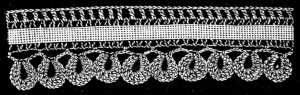FIG. 458. LACE MADE ON POINT LACE BRAID.